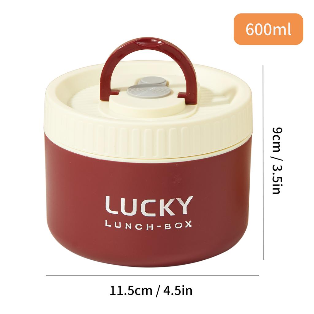 304 Stainless Steel Insulated Bento Box Microwave Heatable Round Sealed Thermal Lunch Box For Kids Students Food Container
