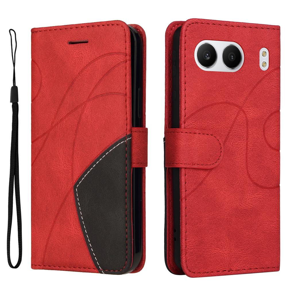 For OnePlus Nord 4 Leather Case Wallet Stand Color Splicing Phone Cover