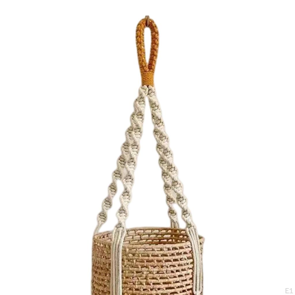 Plant Hanger Macrame Decorative Flower Pot Holder Stand Boho Woven Rope Hanging Planter Basket