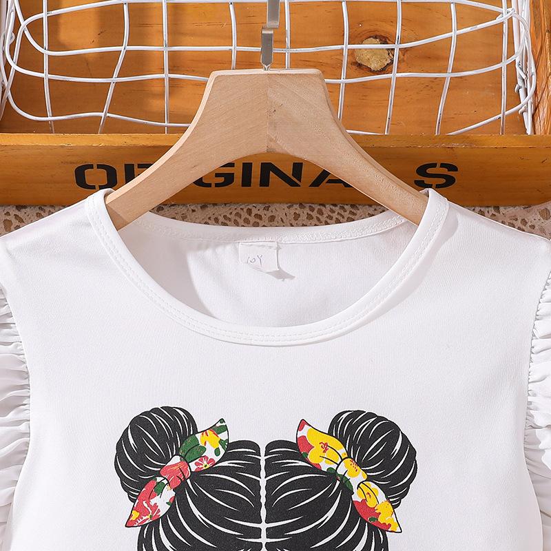 Летняя детская одежда, новая детская одежда для девочек 7-12 лет, топы с короткими рукавами и сетчатое платье, комплекты из 2 предметов