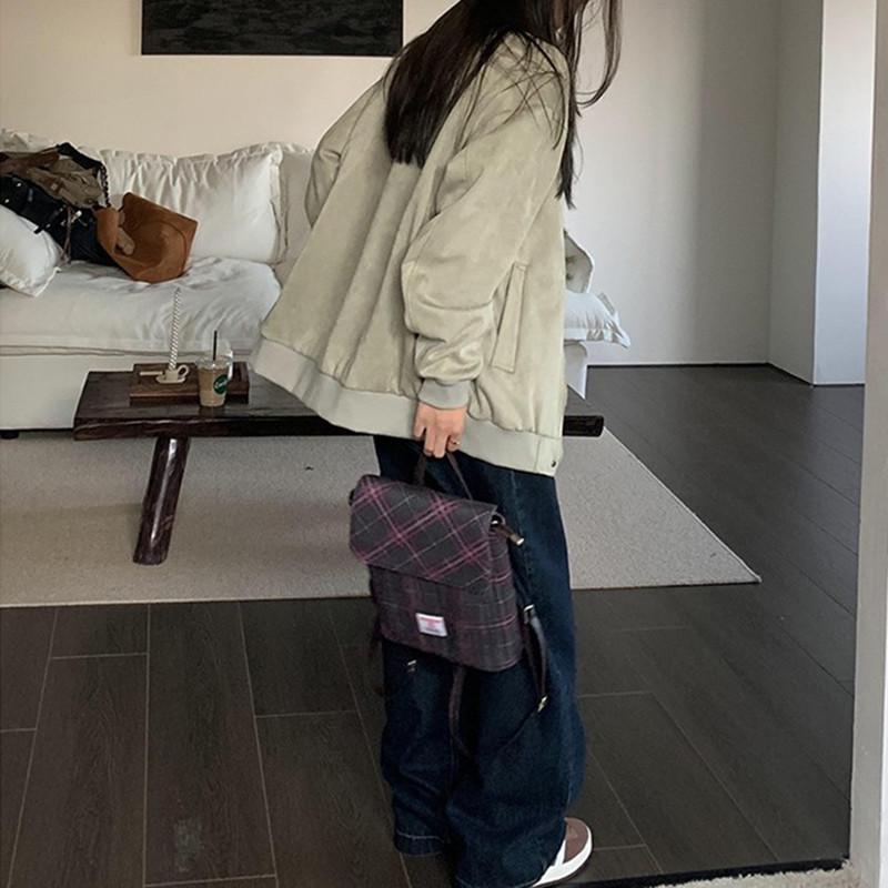 Unisex Retro Suede Autumn/Winter Jacket - Loose Fit, Slimming, Versatile, Trendy Stand-Up Collar, Cotton-Padded Workwear Design.