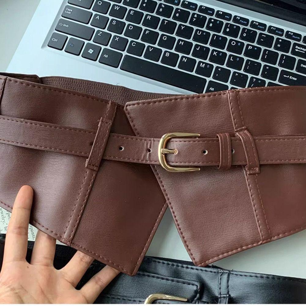 PU кожаный широкий пояс регулируемый талия корсет панк эластичные кушаки для девочек