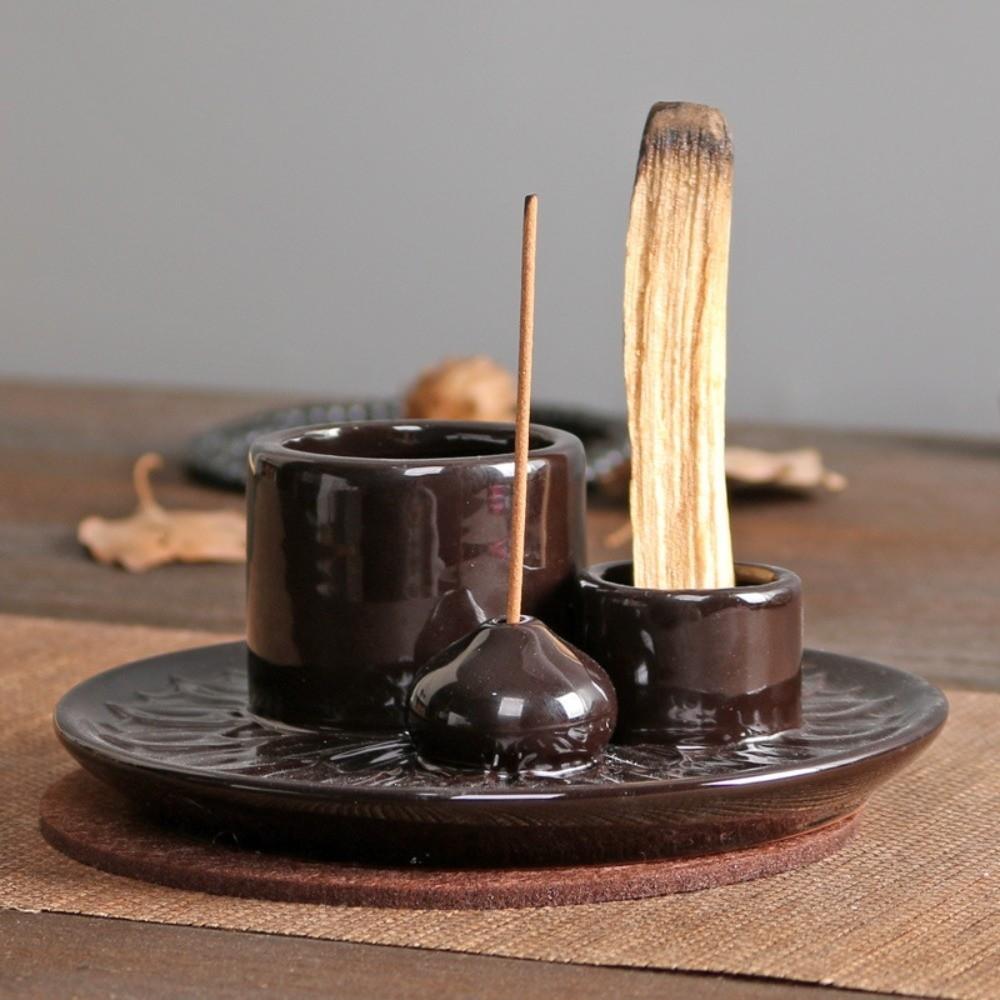 Simple Design Candle Holder Ceramic Ceramic Incense Tray Gift Incense Burner Yoga