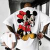 Лето 2026 Милый Микки Маус Дисней Принт Футболка 100% Чистый Хлопок Короткий Рукав Повседневная Свободная Дышащая Верх Унисекс