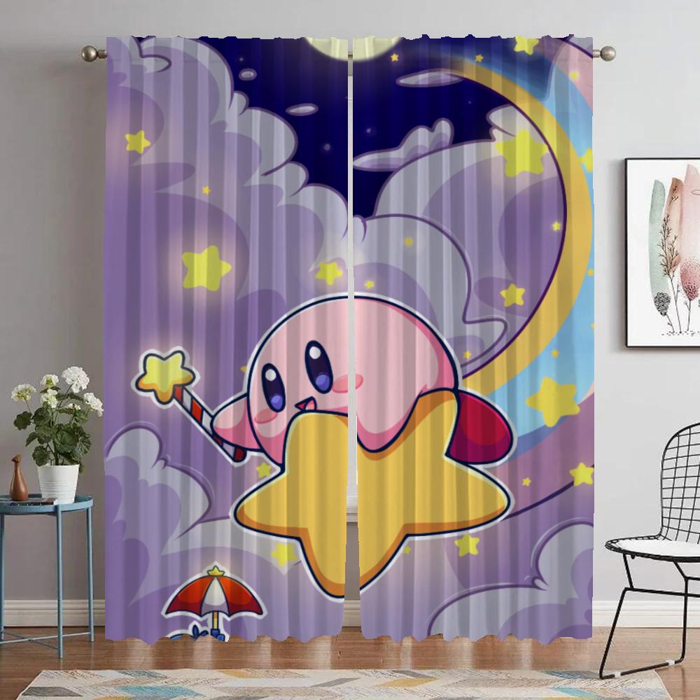 Элегантные шторы для комнаты, 2 шт., затемняющие шторы Kirbys для камеры, занавески для гостиной, перегородки, украшения на Хэллоуин