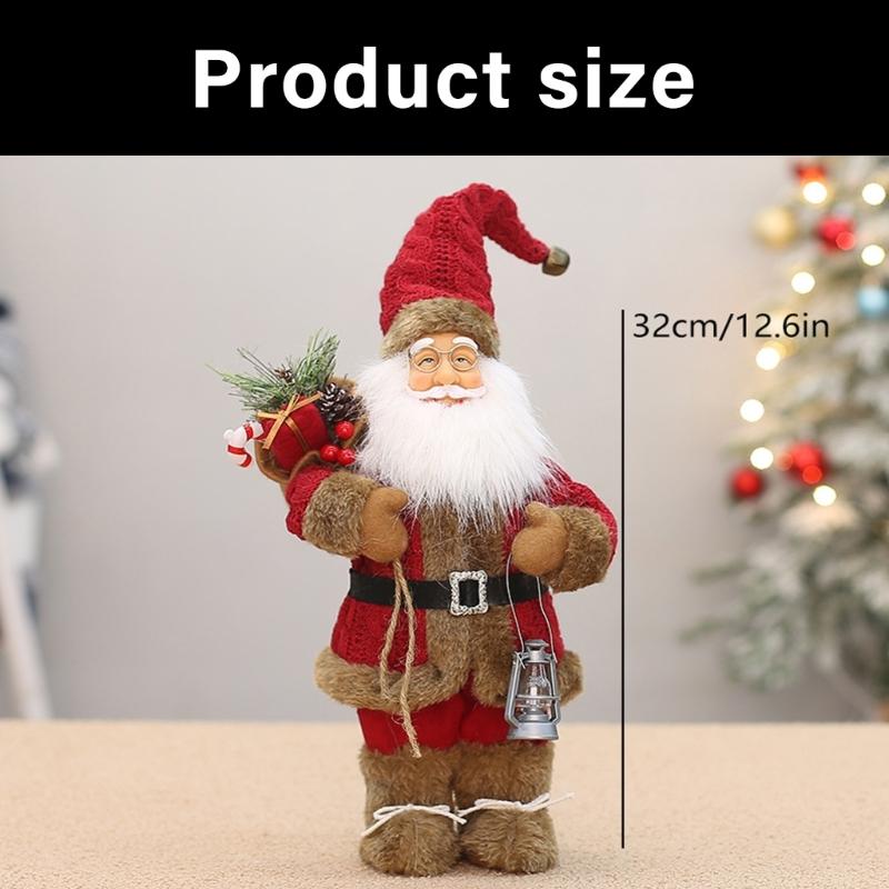 Santa Clause Ornament 12Inch High Santa Figure Christmas Decoration For Mantles Shelf Desktop Display Indoor and Outdoor