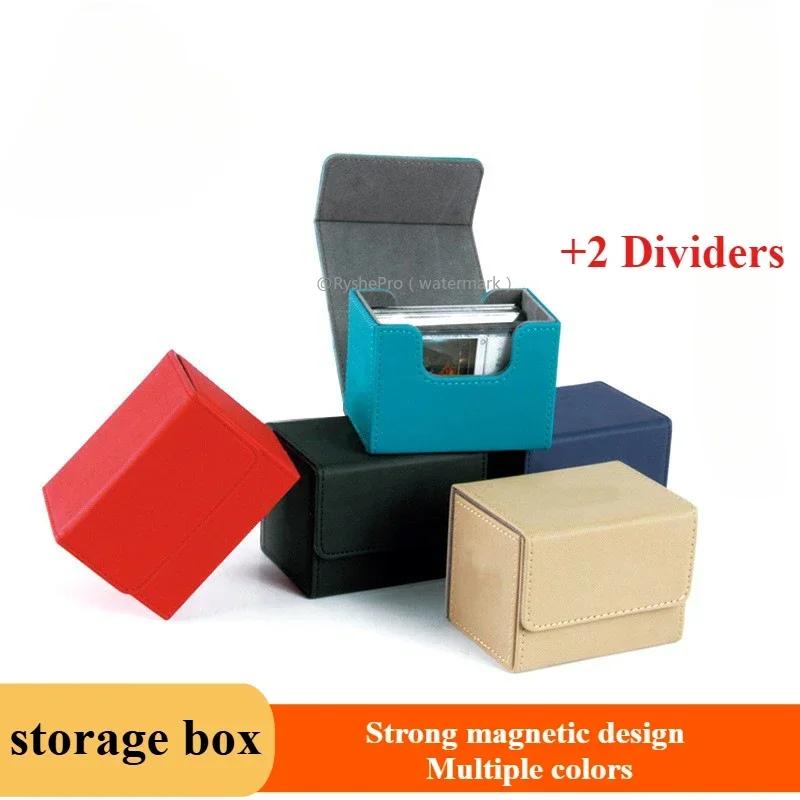 Commander Card Deck Box Fit 100+ Single Sleeved Card Storage Box Leather Magnet Magic Gathering Card Case for TCG CCG MTG Cards