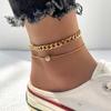 Summer Beach Gold Color Bead Foot Chain Fashion Multi-layer Chain Anklet for Women Barefoot Jewelry