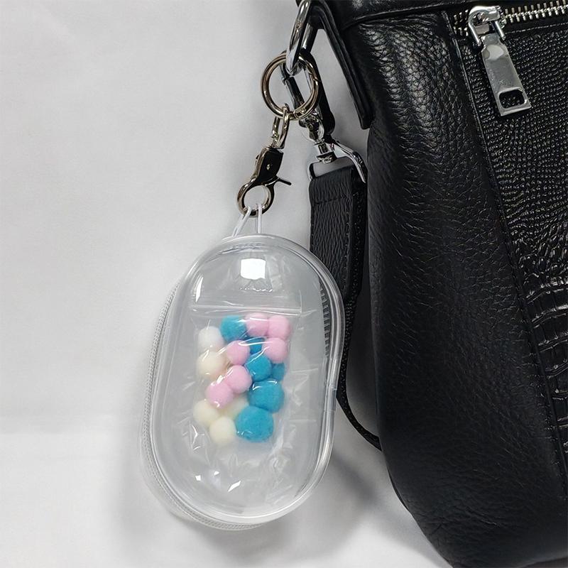 Кукольный дисплей Прозрачный ящик для хранения Мешочек Mystery Box Брелок Сумка Милая кукольная сумка Организация с плюшевым мячом Пылезащитный чехол