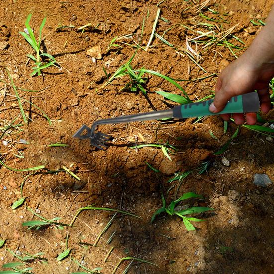 Многофункциональный инструмент для прополки с нескользящей ручкой, дизайн с острыми зубцами, нержавеющий инструмент для удаления сорняков, артефакт для прополки