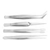 4pcs Sewing Machine Tweezers Flexible Stainless Steel Tip Elbow Wide Tip Cross Clip Long Tweezers