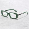 Personalized metal chain legs fashion middle-aged and elderly anti-blue reading glasses trendy computer goggles
