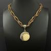1PC European and American Bohemian style imitation gemstone pendant necklace handmade rice beads woven ethnic style retro sweater chain