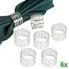 6pcs Serviette Rings Alloy Napkin Holder West Dinner Towel Napkin Ring Party Decoration Table Decor
