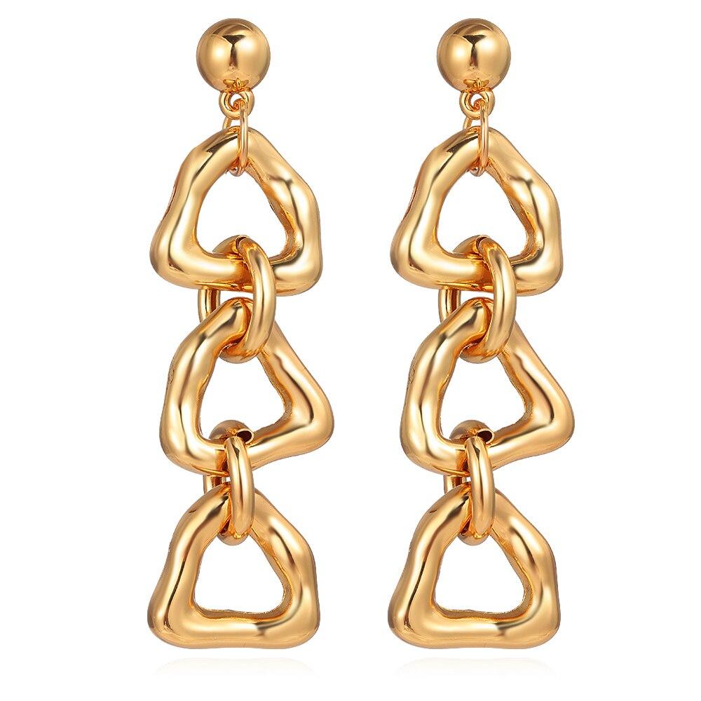 17KM Винтажные серьги-цепочки золотого, серебряного цвета для женщин, простые геометрические серьги в стиле бохо с длинными кисточками, ювелирные изделия Brincos