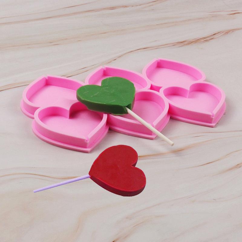6-гнездная силиконовая форма для леденцов Love Candy Mold DIY Homemade Kids Cookie Chocolate Cookie Decoration Tools Decoration cake Decoration