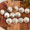 Ceramic Knobs Assorted Pottery Drawer,Door Knobs and Pulls Handle for Kitchen Cabinets Home Interior Decor Knobs (Golden, Pack of 15)