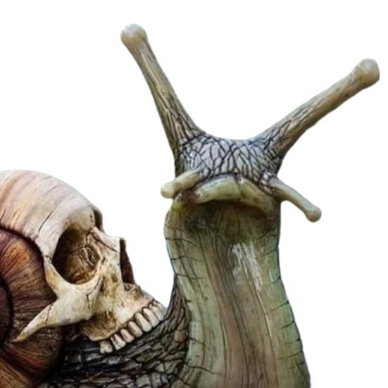 Садовая статуя улитки-черепа, Хэллоуинская скульптура улитки-черепа из смолы, готическая улитка-скелет, украшение для патио, газона, дома, офисного стола
