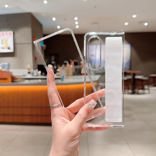 Чехол с ремешком на запястье для Samsung Galaxy Z Fold 3 4 Fold4 Ultimate Skin Feel Protection Handheld Folding Zfold3 Plain Cover