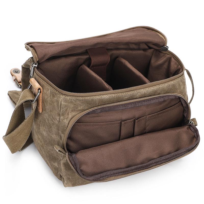 Водонепроницаемая холщовая сумка-кроссбоди для фотоаппаратов-зеркалок - Унисекс сумка через плечо для фотографии