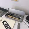 Office Silver Metal Single Layer Pen Box Stationery Box Pencil Storage Box Pencil Box Pencil Case