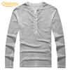 Men Solid Color Casual V Neck Thin Buttons T-shirt