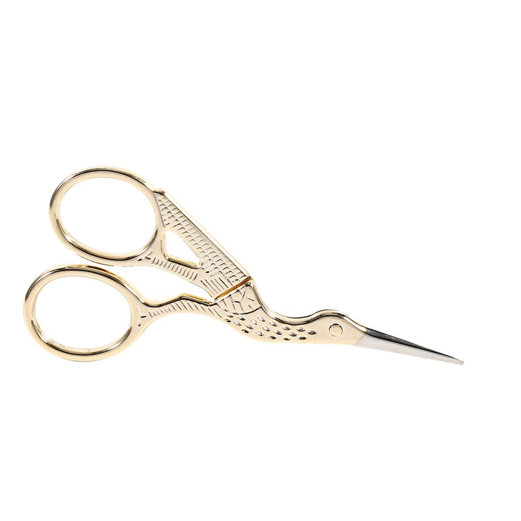 1 шт., швейные инструменты из нержавеющей стали для вышивки, ножницы в форме журавля, ножницы для вышивки крестом, золотые