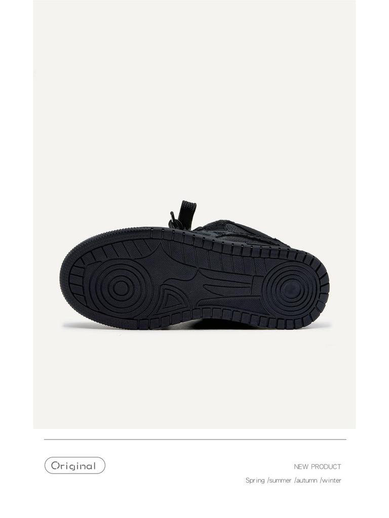 Black Knight Destructive Aesthetics Series: Trendy Youth Thick-Soled Low-Top Canvas Shoes for Men and Women