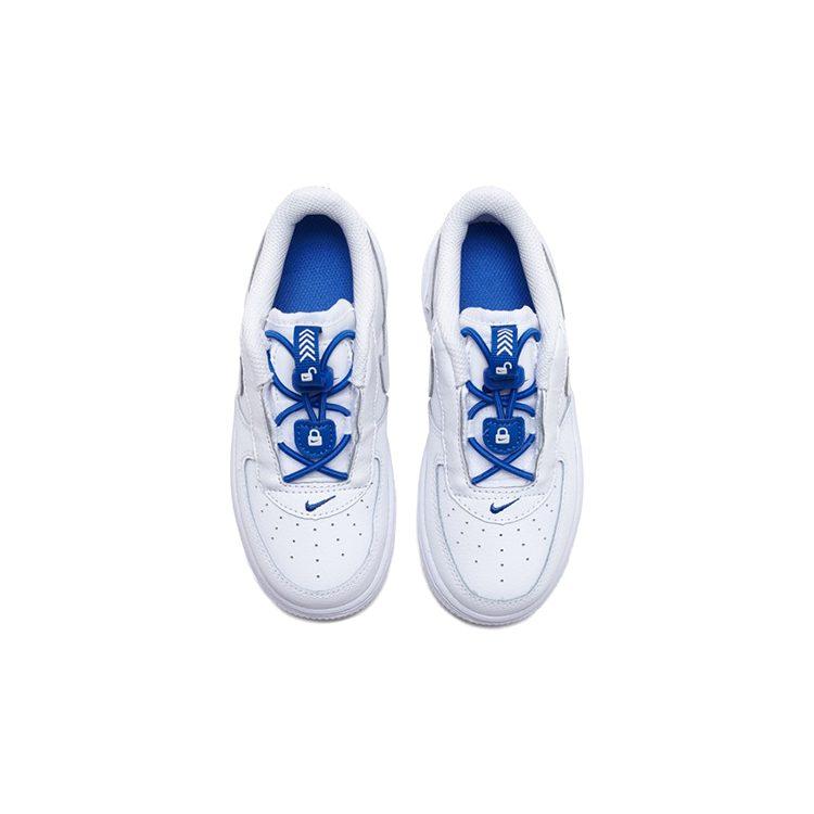 Nike Nike Air Force 1 Крючок и петля Низкие детские кроссовки Белый Синий Для младенцев и малышей CU5289-100
