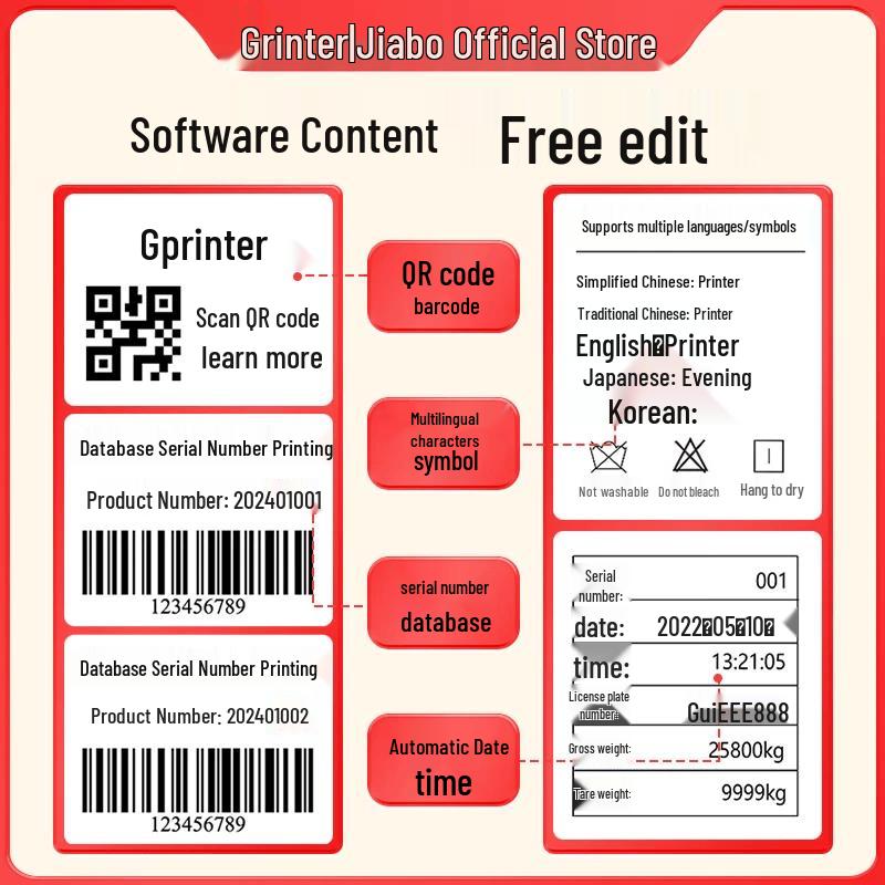Gprinter GP3120TUC Thermal Label Printer CN plug (adapter included)