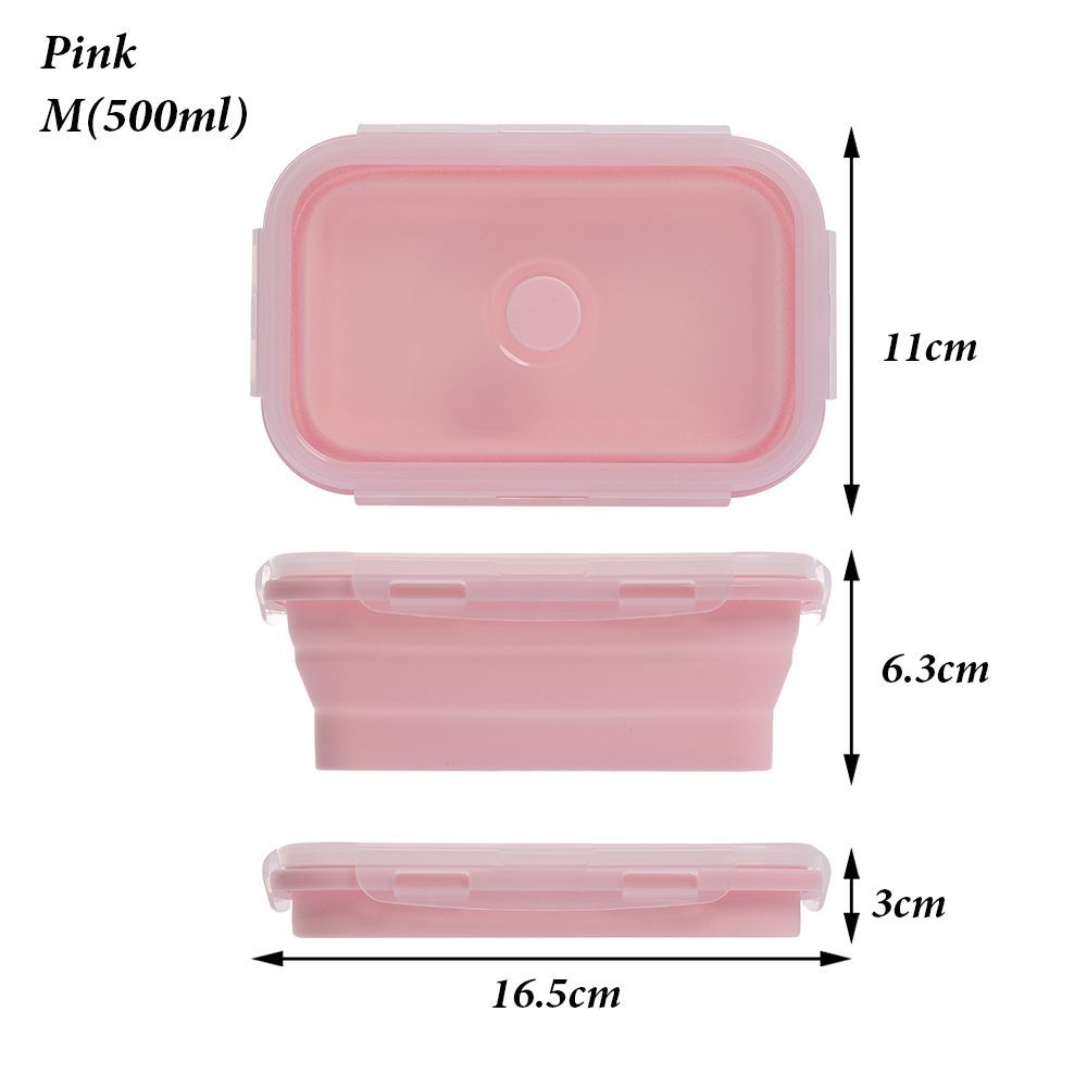 Portable Kitchen Household Silicone Food Container Folding Lunchbox Collapsible Bowl Picnic Boxes
