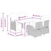 5 Piece Garden Dining Set with Cushions Beige Mix Poly Rattan