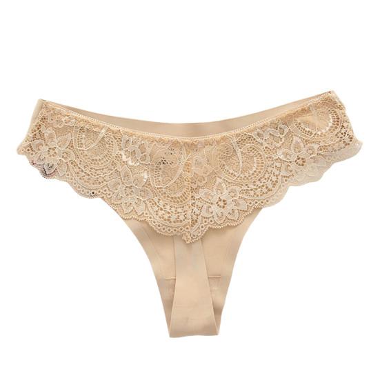 Женские трусики тонкие ледяные шелковые кружевные с низкой талией бесшовные однотонные с хорошей воздухопроницаемостью