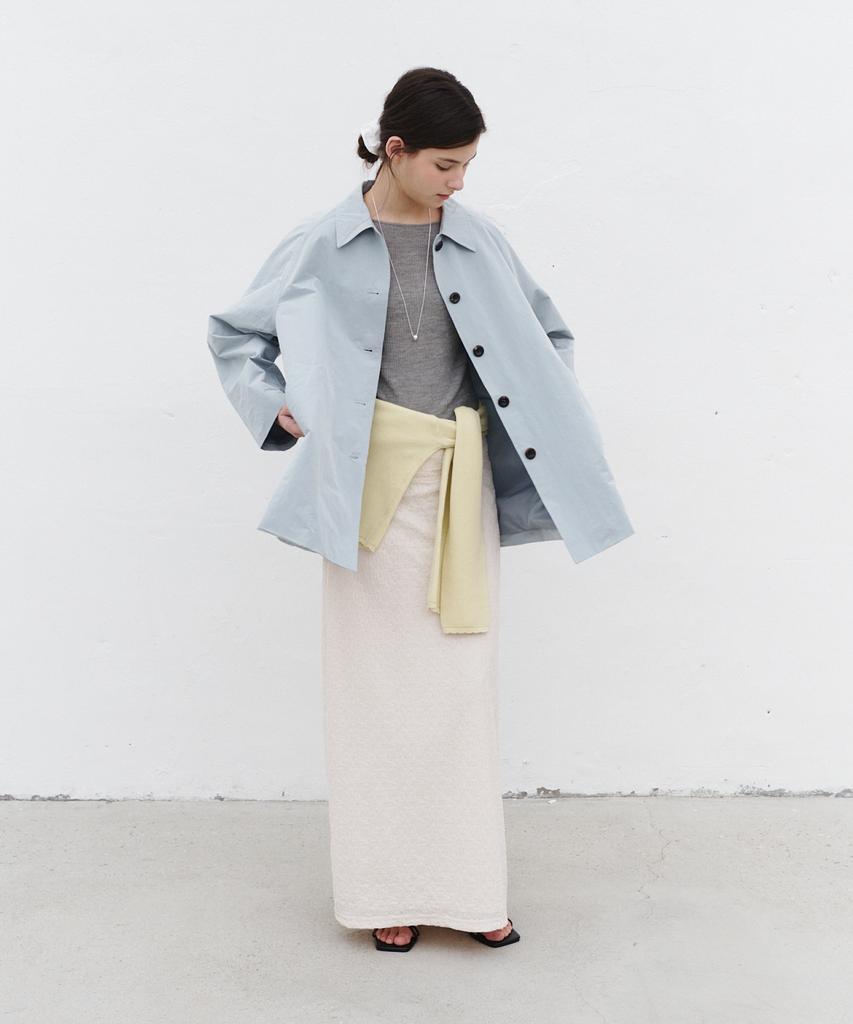 BCOMELY Sia Cotton Half Trench Coat_Grayish Blue