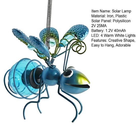 Solar-Powered Hanging Ant Light Garden Decoration IP65 Waterproof Auto Charging Backyard Balcony Solar Fairy Light Hanging Pendant