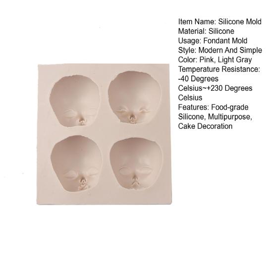 Силиконовая форма для головы куклы для украшения торта, 3D-формы для детского личика, кекса, шоколадной помадки, сахара, многоцелевая пищевая форма