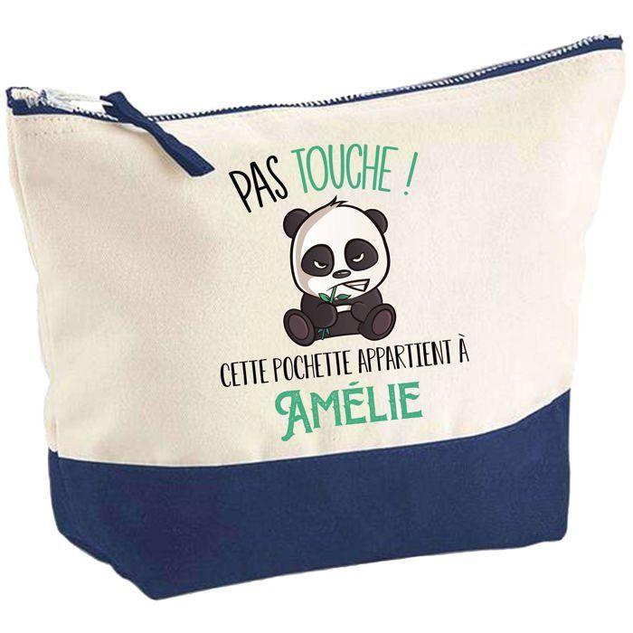 Trousse de maquillage - PLANETEE - Amélie Pas touche Panda - Grand format - Coton - Impression HD personnalisée