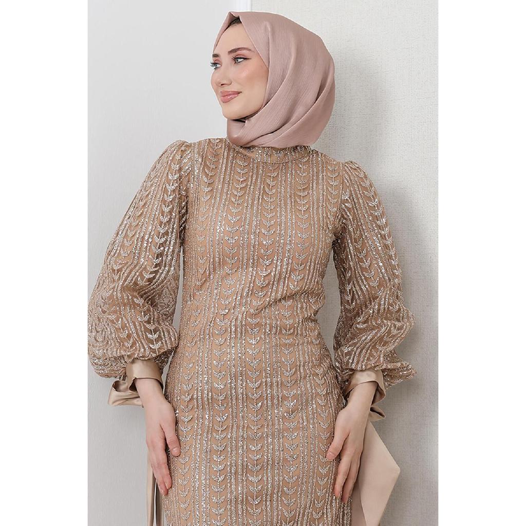 Nci Hijab Evening Dress Gold