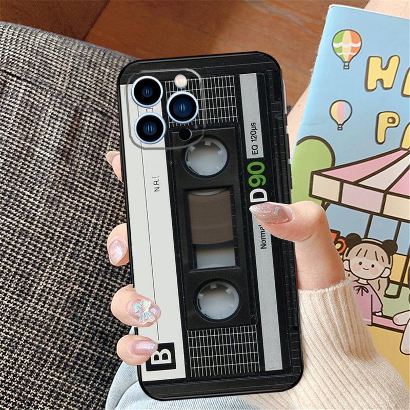Cassette Tape Phone Case For iPhone 16 15 14 Pro Max 11 12 13 Pro Max Mini XR 16e 16 15 Plus Bumper Cover
