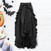 Женская юбка на Хэллоуин Косплей Неровный рюшевый подол На шнуровке Высокая талия Сетчатая вставка Пэчворк Стимпанк Выступление Ролевая игра Фотография Танцы Макси