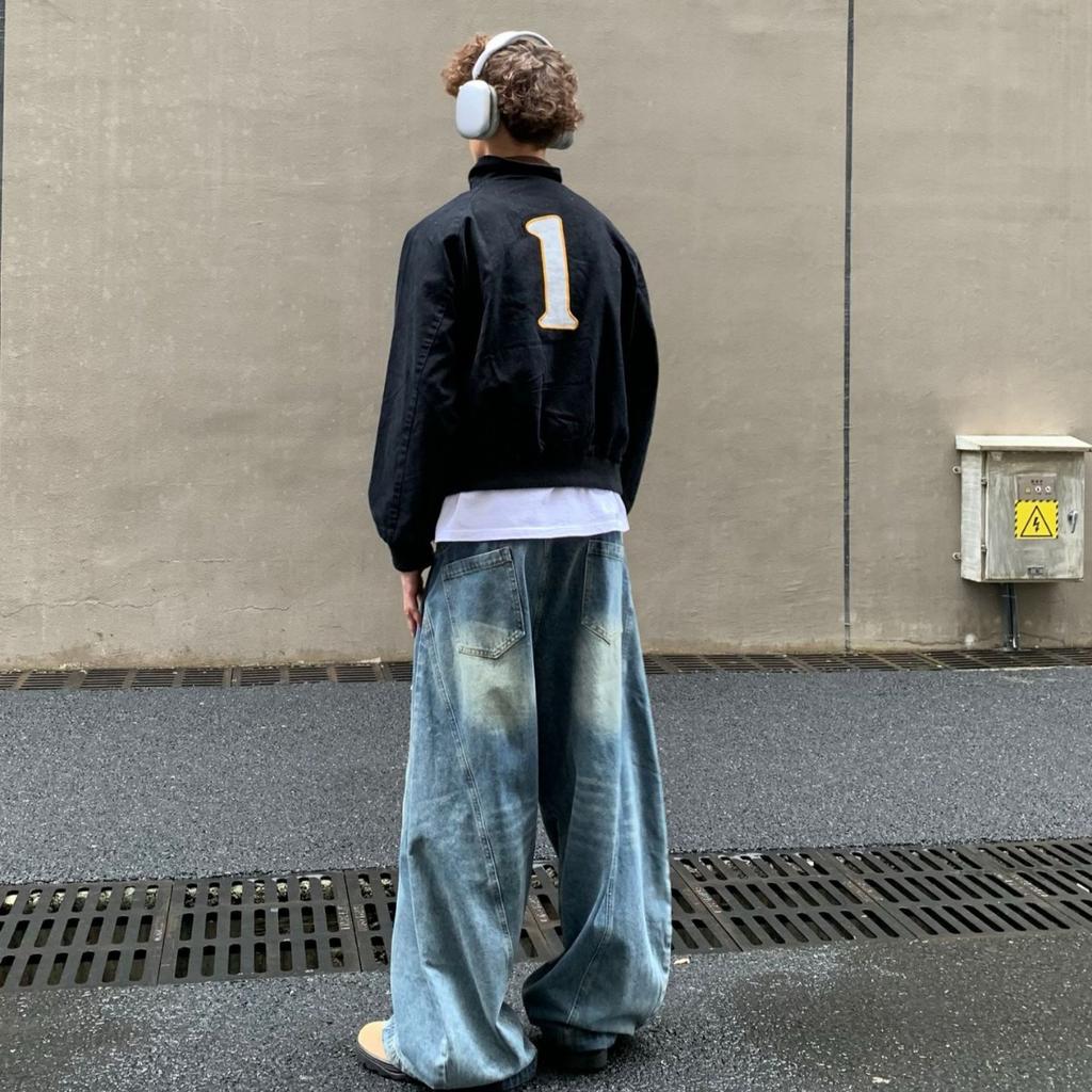 Куртка-бомбер ZYLLO в стиле американского ретро-винтажа с вышивкой и молнией, модная, в стиле хип-хоп, с отложным воротником, в стиле 2000-х, уличная одежда, свободный крой, повседневная.