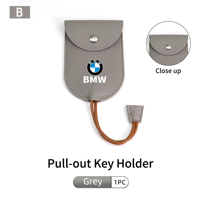 KHQB5 For BMW Leather Car Key Protective Case Keychain Storage Bag Coin Purse Accessories E87 E70 E91 E30 G20 E92 E93 E60 E46 E90 G30
