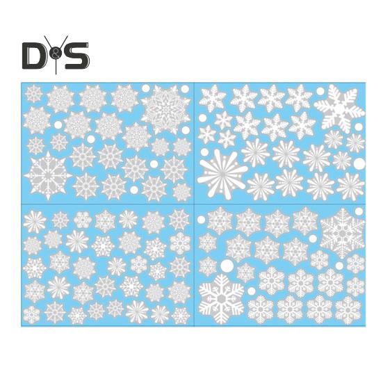 2/4 Pcs Christmas Stickers Santa Claus Snowflake Reindeer Xmas Decals Waterproof Festive Decor Stickers for Windows Glass