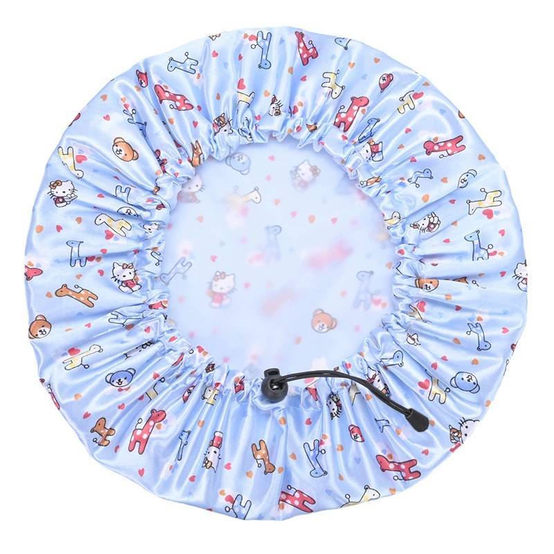 Cartoon Style Reusable Shower Cap For Adults With Daisy Print And Waterproof Design