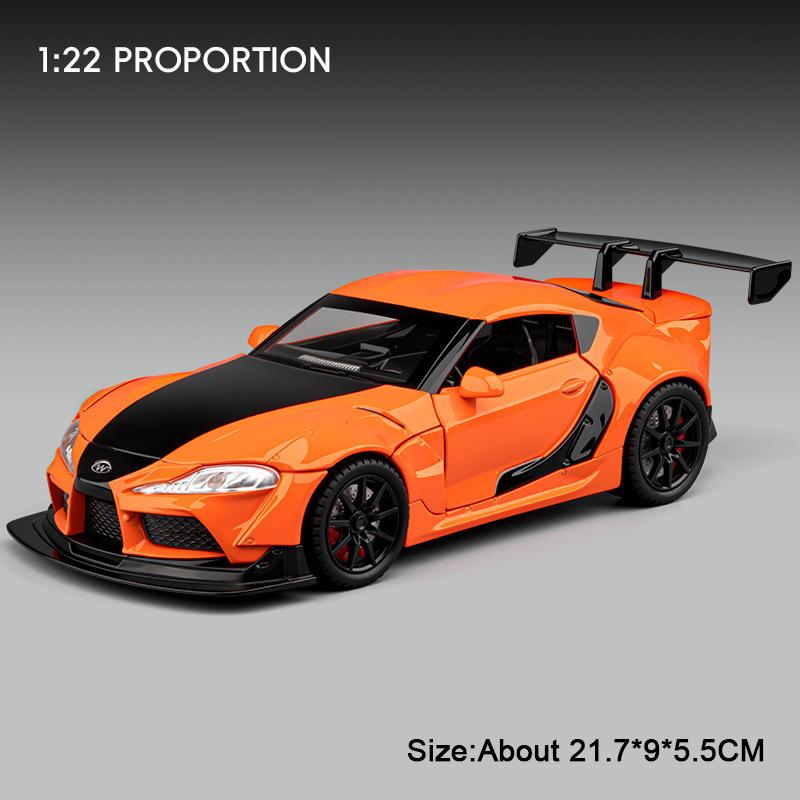 1:Модель игрушечного автомобиля Supra Z4 Масштаб 22 Двери открываются Звук Свет Оттянуть назад Миниатюрные модели суперкаров Игрушки Декор для дома Украшение