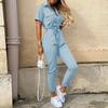 Women's Casual Solid Color Bodycon Jumpsuits Rompers Adjustable Shoulder Straps Bodysuits High Waistband Slim Fit Cargo Pants One-Piece Suits Overalls