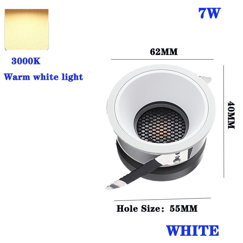 Современный светодиодный потолочный точечный светильник Downlight для внутреннего освещения, встраиваемый круглый точечный светильник для коммерческой гостиной, столовой, спальни, COB