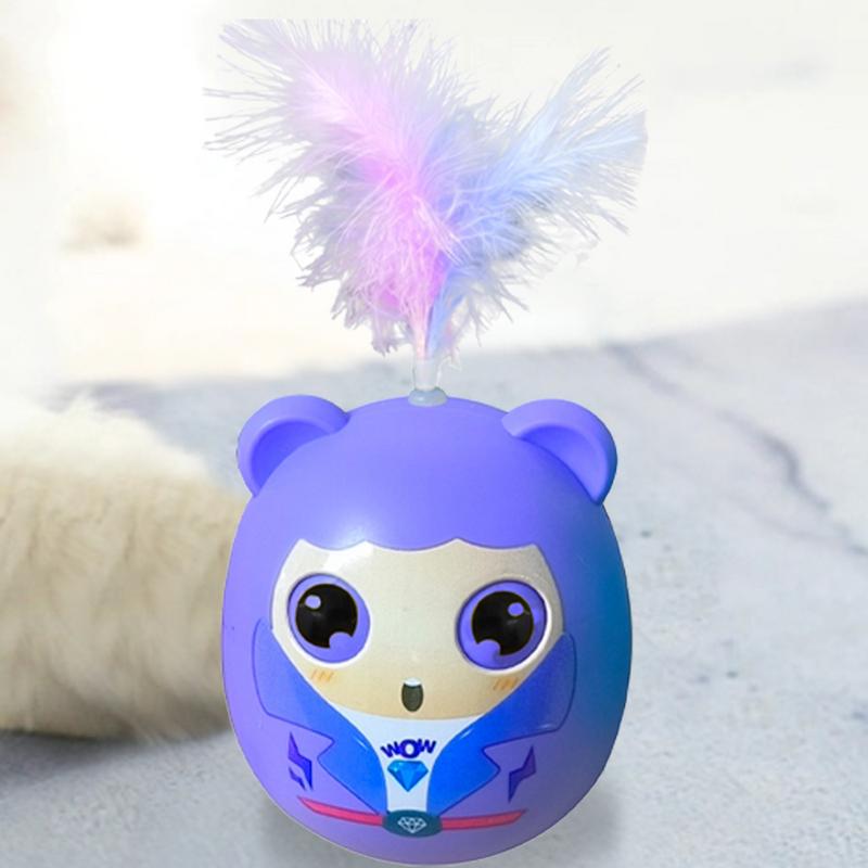 Интерактивные игрушки для кошек Интерактивный забавный кошачий мяч Перья Креативная игрушка-дразнилка Упражнения Игра в помещении на улице