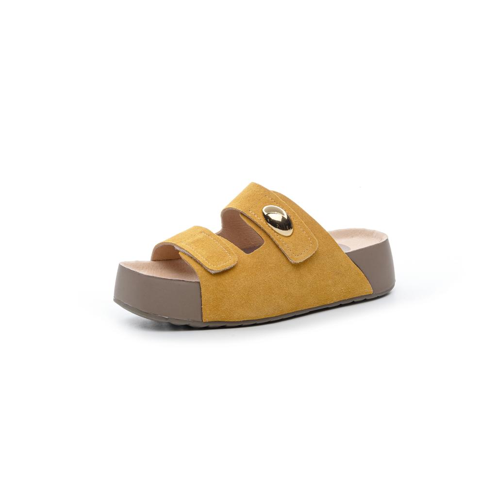 Тапочки Женские Летние Новые На Липучке Однословные Повседневные Римские Женские Туфли на Платформе 55020-6