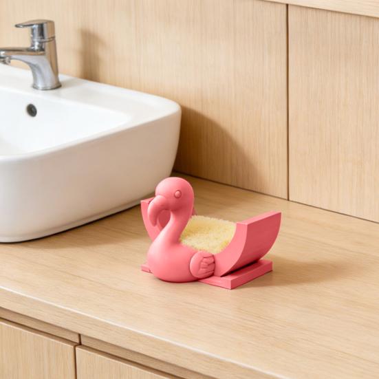 Сушилка для посуды 3D в форме птицы Подвесной держатель для губок с открытой системой дренажа Вертикальный органайзер для кухонных губок